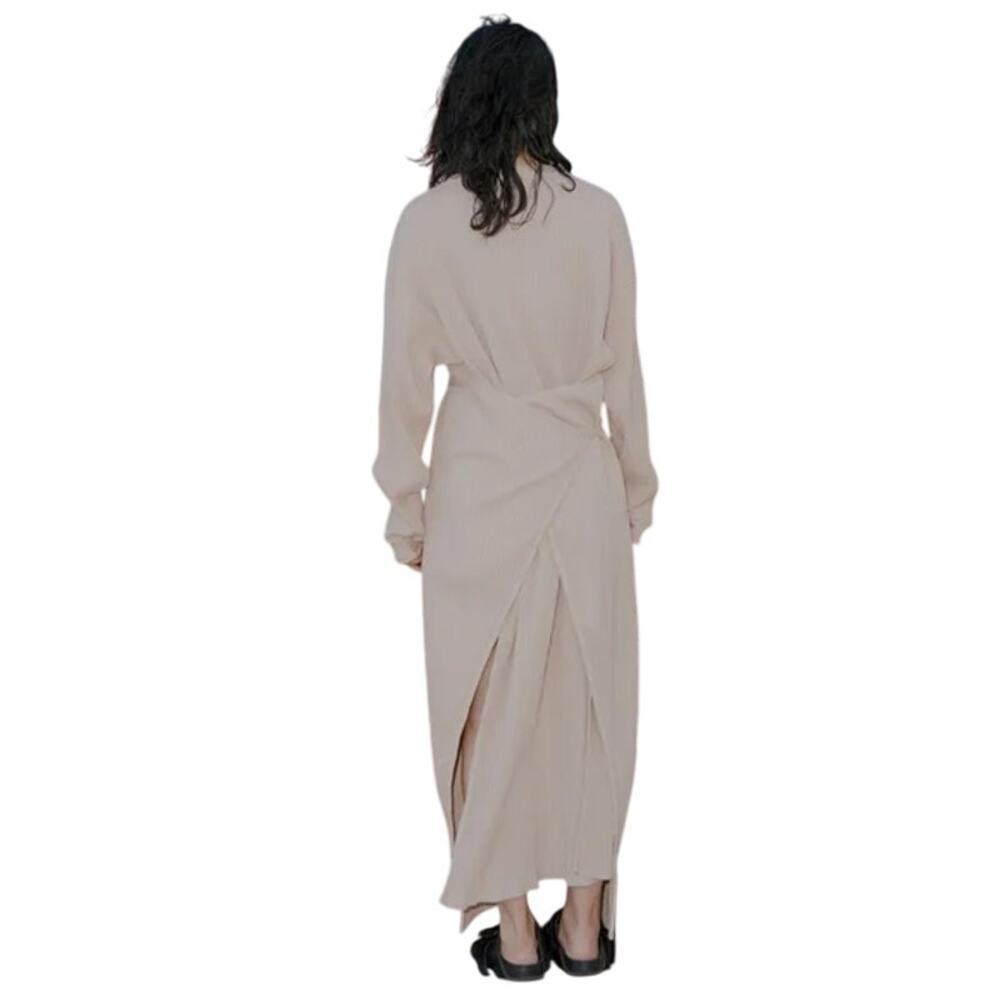 Baserange Women's Gravel Beige Shaw Kaftan Maxi Dress Size Medium Lagenlook — image 3 of 8